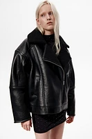 Teddy-lined biker jacket