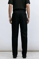 Regular-Fit Linen-Blend Suit Pants