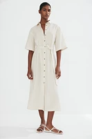 Linen-blend Shirt Dress