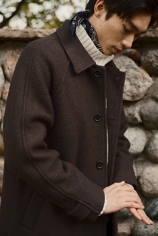 Regular Fit Wool-Blend Car Coat