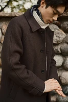 Regular Fit Wool-Blend Car Coat