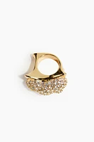 Chunky Rhinestone-Embellished Ring