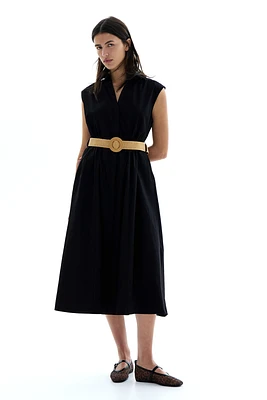 Cotton Shirt Dress with Belt