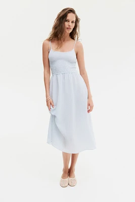 Robe en nid d'abeille avec bretelles à nouer