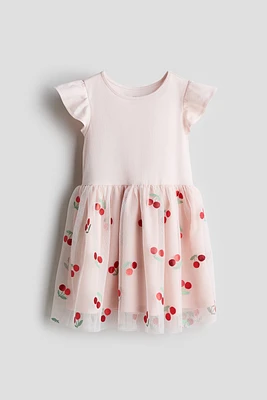 Jersey Dress with Tulle Skirt