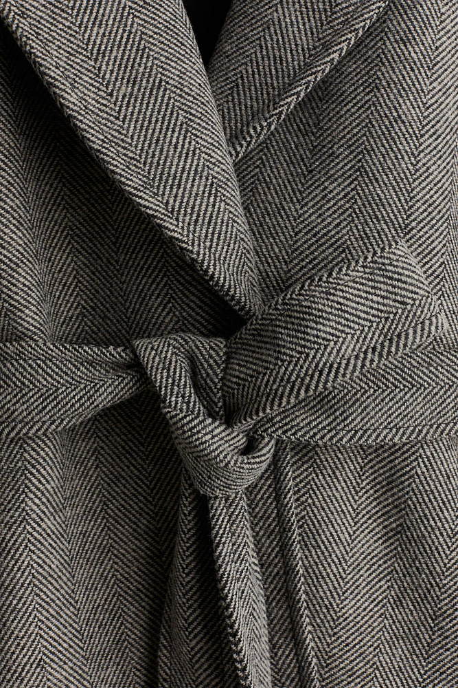 Tie-Belt Felted Coat
