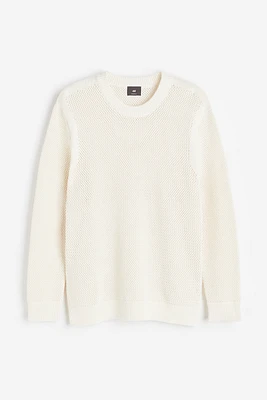 Regular Fit Hole-knit Sweater