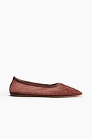 Rhinestone-Embellished Ballet Flats