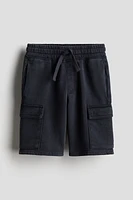 Washed-look Cargo Sweatshorts