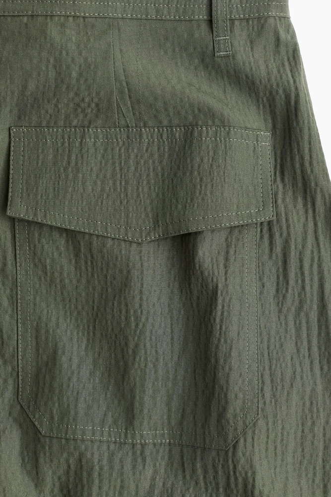 Textured-weave Cargo Pants