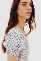Robe smockée en popeline