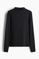 Microfiber Mock Turtleneck Top