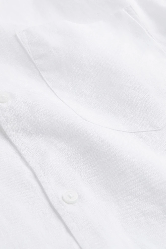 Regular Fit Short-sleeved Linen Shirt