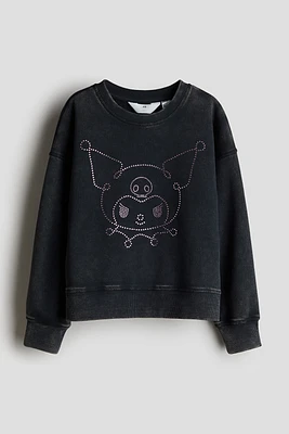 Sweatshirt with Printed Motif