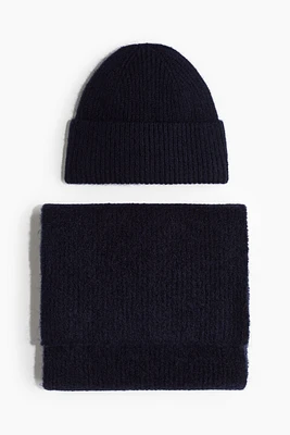 2-piece Knit Scarf and Beanie Set