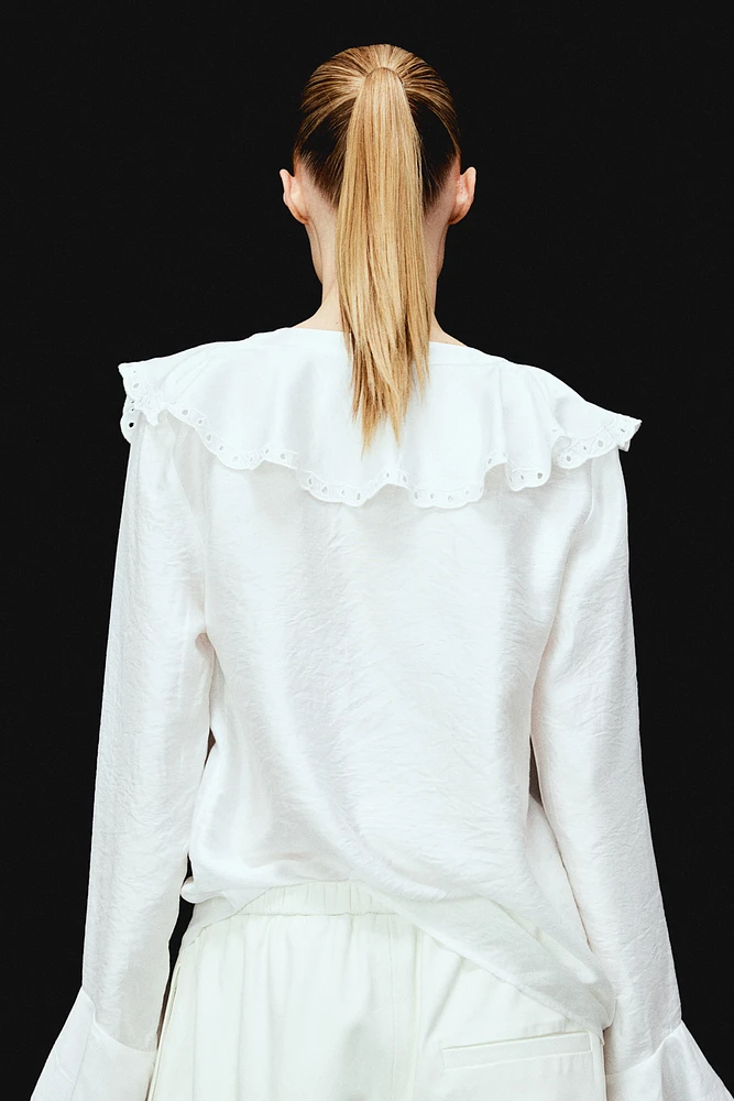 Flounce-Trimmed Blouse