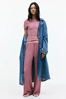 Crinkled Top with Overlocked Trim