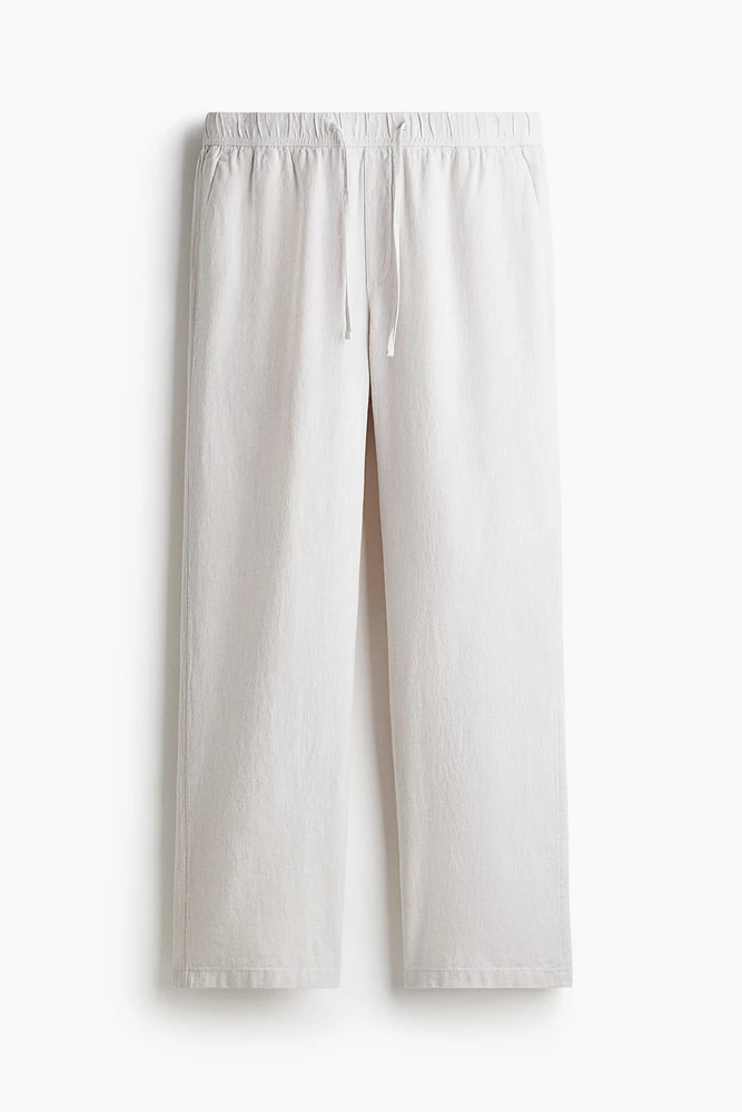 Pantalon décontracté en lin mélangé
