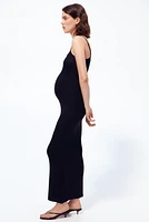 MAMA Rib-Knit Strappy Dress