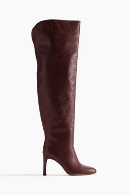 Bottes en cuir de hauteur genou