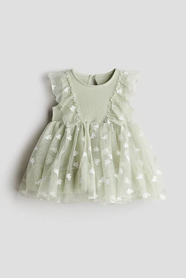 Printed Tulle-Skirt Dress