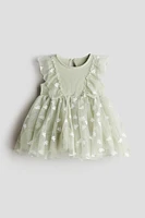 Robe imprimée avec jupe en tulle