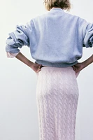 Cable-knit skirt