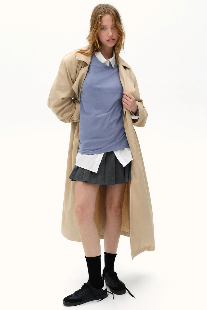 Shoulder-Pad Trench Coat