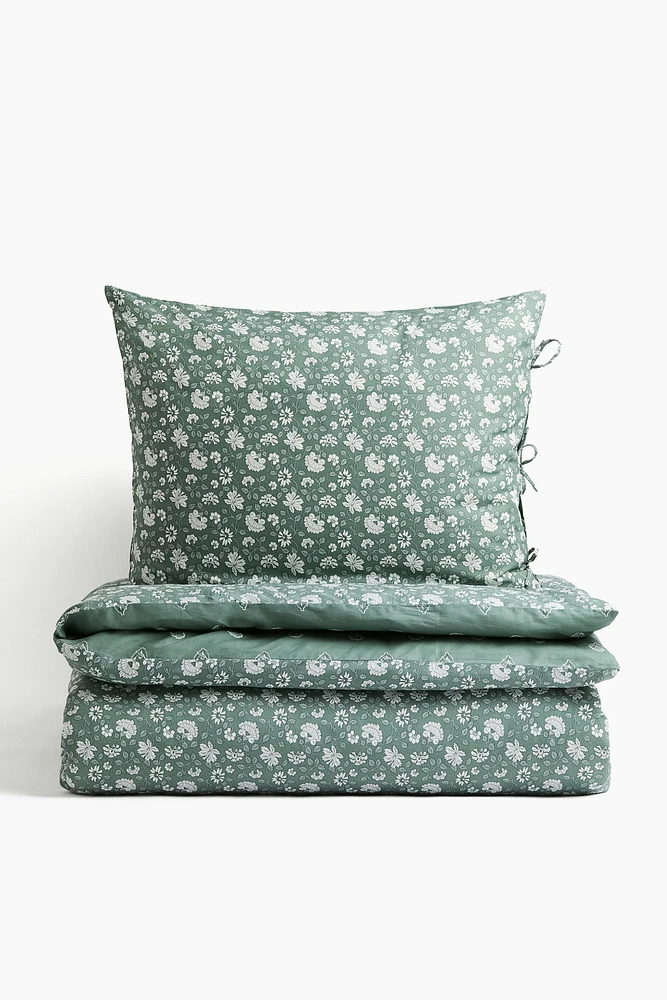 Floral-Print Twin Duvet Cover Set