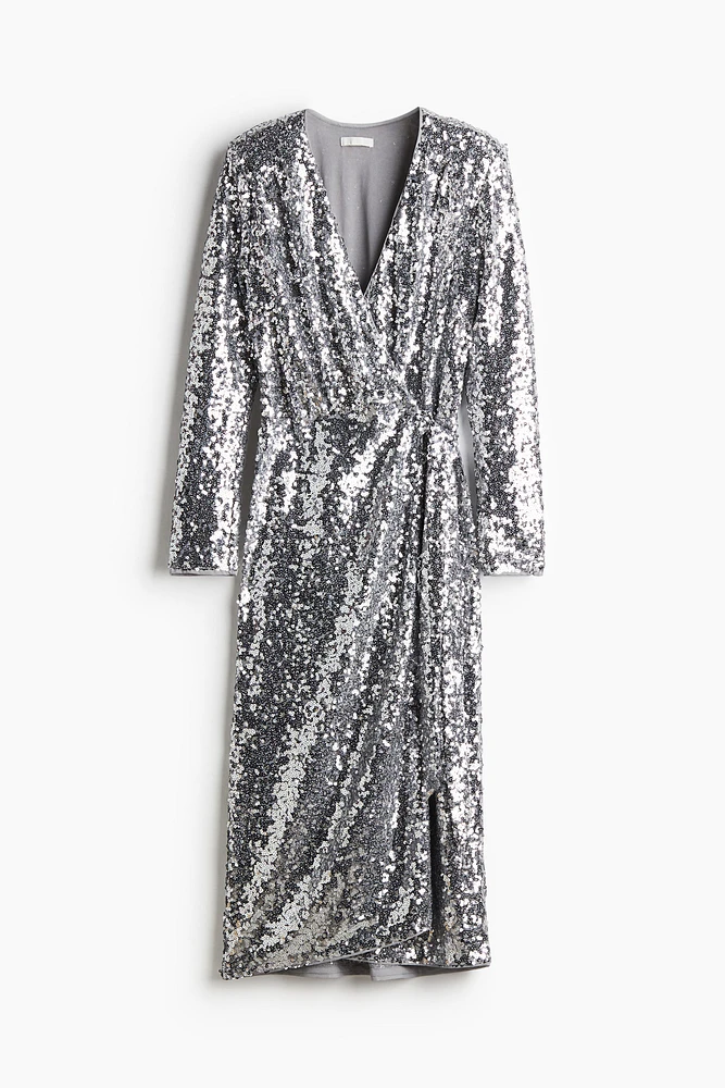 Robe portefeuille à sequins