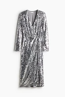 Robe portefeuille à sequins