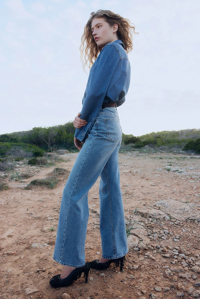 Jean évasé taille haute