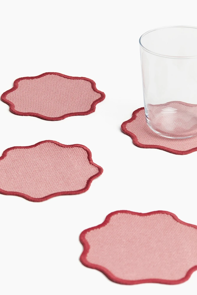 4-pack Scalloped-edge Coasters