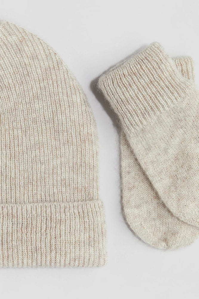 2-piece Cashmere Beanie and Mitten Set