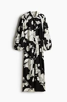 Robe en lin mélangé avec ceinture à nouer