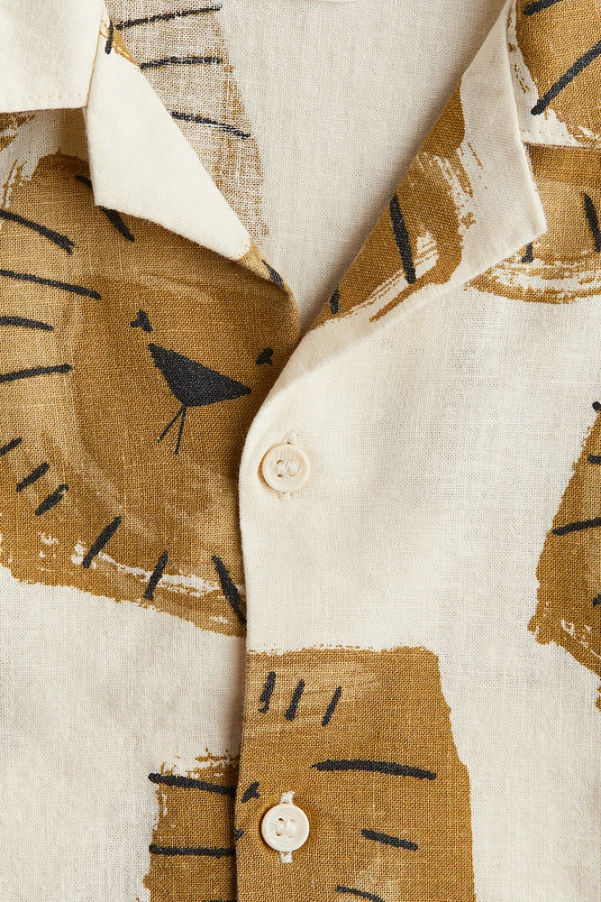 Chemise en coton avec col cubain