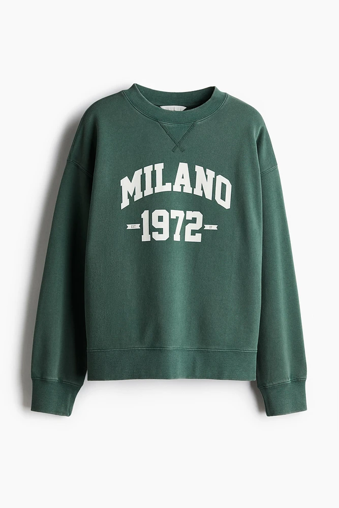 Sweatshirt with Text Motif