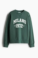 Sweatshirt with Text Motif