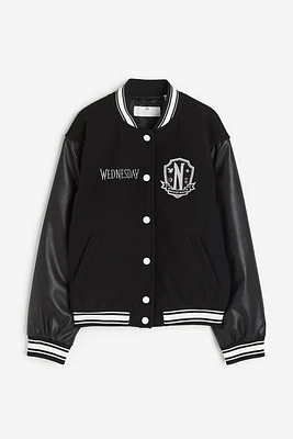 Appliquéd Baseball Jacket