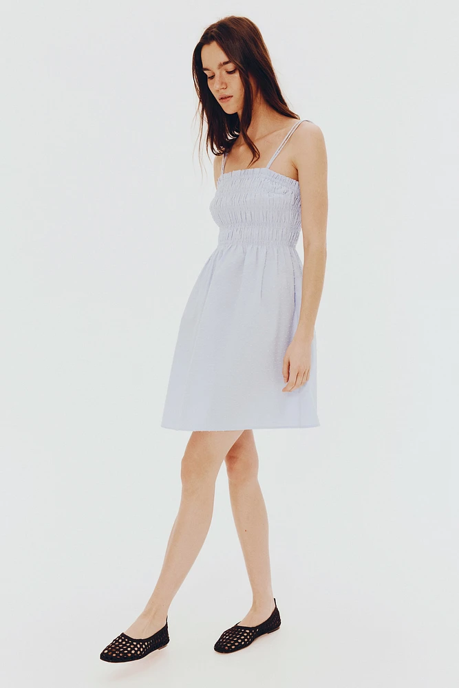 Smocked-Bodice Cotton Dress