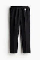 Embroidered Wool Pull-On Pants