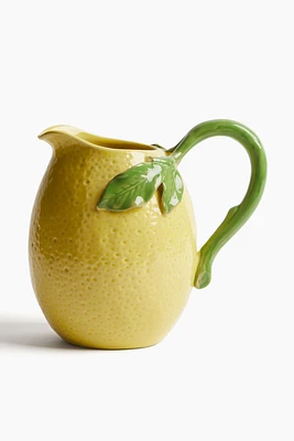 Lemon-shaped Stoneware Pitcher