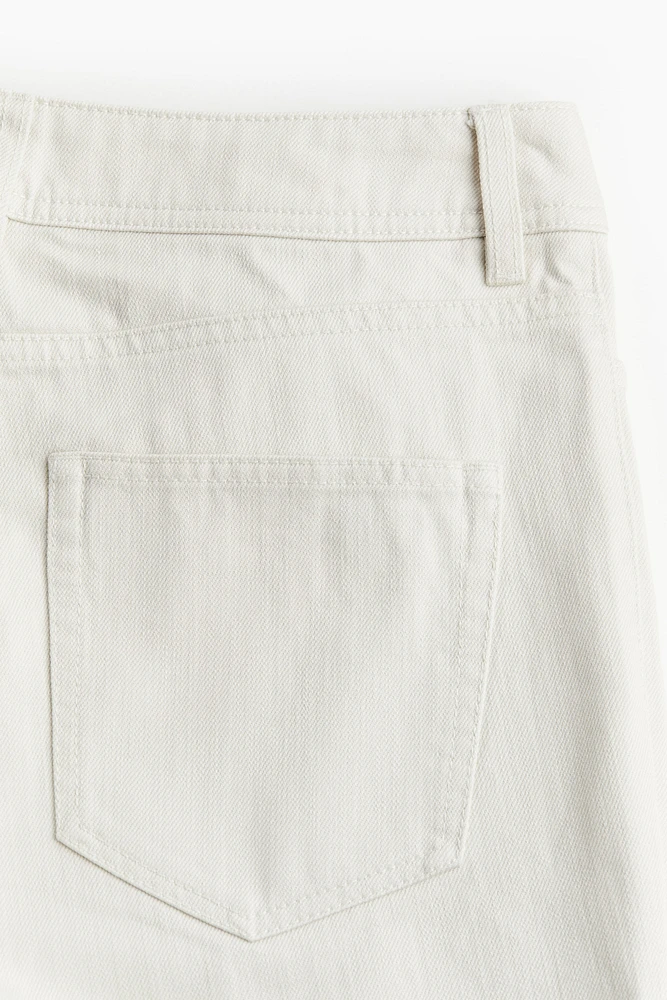 Flared Creased Twill Pants