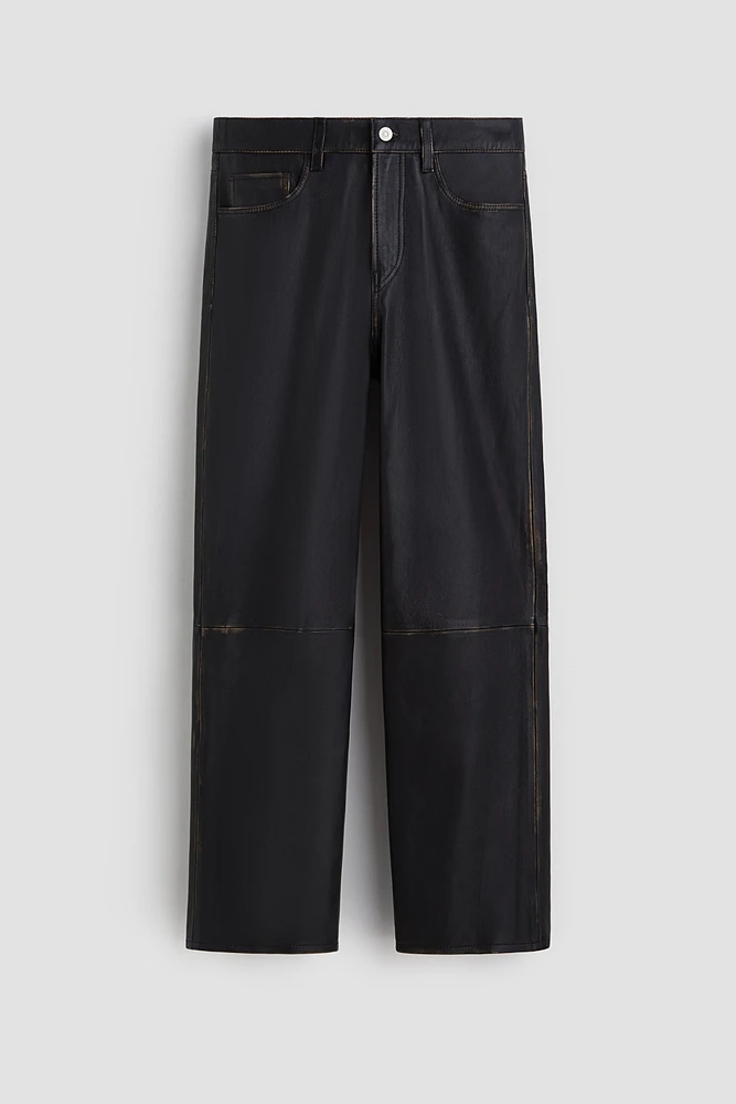 5-pocket leather trousers