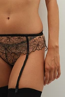 Embroidered Garter Belt