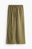 Wide-cut Pull-on Pants