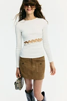 Ribbed Cutout Top