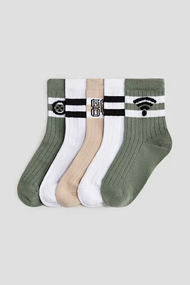 Lot de 5 paires chaussettes côtelées