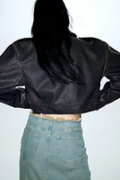 Raw-edged Denim Skirt