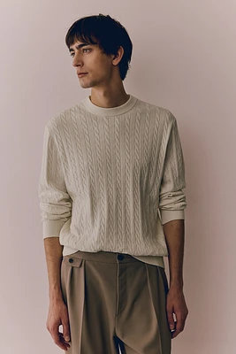 Regular-Fit Cable-Knit Sweater